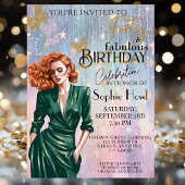 フォーティーアンドファブルースバースデーパーティー招待状グラマラス 招待状