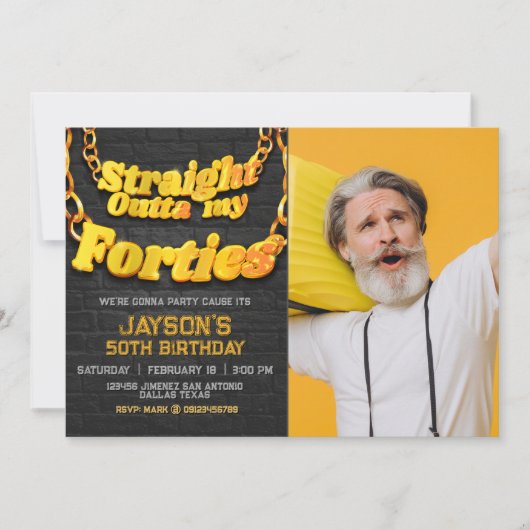 フォーティーズから直接写真付き 招待状 (正面)