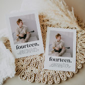 フォーティーンスクエアフォトファースト誕生日招待状 招待状