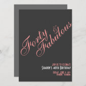 フォーティー&ファボウス誕生日招待状 招待状 (正面/裏面)