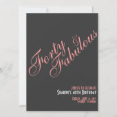 フォーティー&ファボウス誕生日招待状 招待状 (正面)