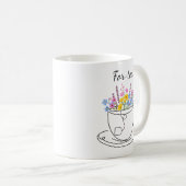 フォーティー 40歳の誕生日を祝う華やかな花柄デザイン コーヒーマグカップ (正面右)