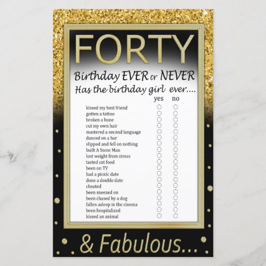 フォーティ誕生日は常にゲームしない (正面)