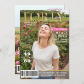 フォーティ・アンド・ファビュラス・マガジン・スタイルの招待状 招待状 (正面/裏面)