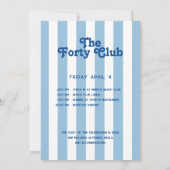 フォーティ・クラブ・ブルーストライプ 40歳の誕生日パーティー 招待状 (裏面)