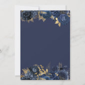 フォーティ&ファビュラスサファイアブルー&金ゴールド誕生日 招待状 (裏面)