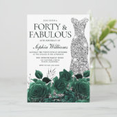 フォーティ&ファブラス!エメラルドグリーン40歳の誕生日 招待状 (スタンド正面)