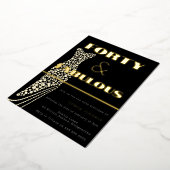 フォーティ&素晴らしいヴィンテージドレス金ゴールド40th誕生日 箔招待状 (回転した状態)