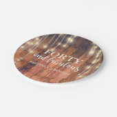 フォーティ&素晴ら素朴しいウッドストリングライト誕生日 ペーパープレート (アングル)