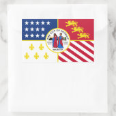 フォーデトロイト国旗 長方形シール (バッグ)