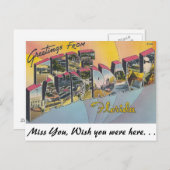 フォートからの挨拶フロリダ州ローダーデール ポストカード (正面/裏面)