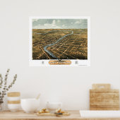 フォートアトキンソンWIパノラママップ – 1870 ポスター (キッチン)