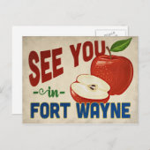 フォートウェインインディアナアップル – ヴィンテージ旅行 ポストカード (正面/裏面)
