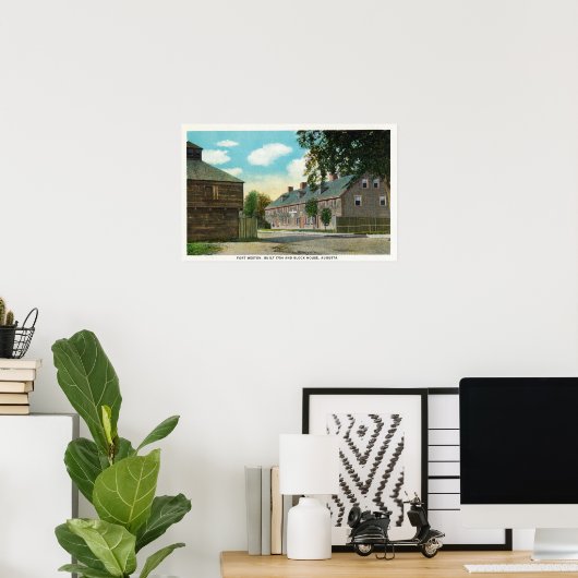 フォートウェストンとブロックハウスの外観 ポスター (ホームオフィス)