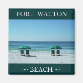 フォートウォルトンビーチチェアバケーションマグネット土産 マグネット (正面)