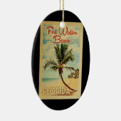 フォートウォルトンビーチパームツリーヴィンテージトラベル セラミックオーナメント (右)