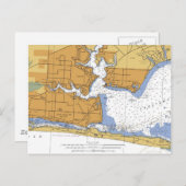 フォートウォルトンビーチ、FL航海の Chart ポストカード (正面/裏面)