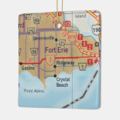 フォートエリーオンタリオの地図 セラミックオーナメント (左)