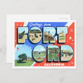 フォートオード、カリフォルニアヴィンテージビッグ文字はがき ポストカード (正面/裏面)