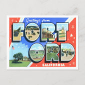 フォートオード、カリフォルニアヴィンテージビッグ文字はがき ポストカード (正面)