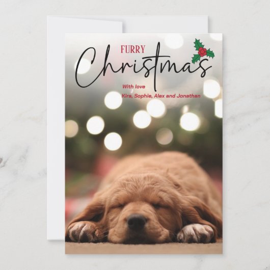 フォートオーバーレイ付きファーリーのクリスマスペットの写真 シーズンカード (正面)