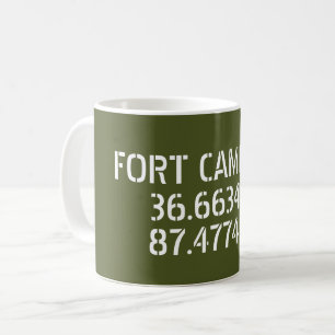フォートキャンベル緯度経度 コーヒーマグカップ