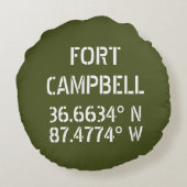 フォートキャンベル緯度経度 ラウンドクッション (裏面)