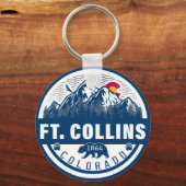 フォートコリンズ・コロラドフラッグマウンテンシティハイキングスキー キーホルダー (正面)