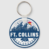 フォートコリンズ・コロラドフラッグマウンテンシティハイキングスキー キーホルダー (裏面)