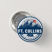 フォートコリンズ・コロラドフラッグマウンテンシティハイキングスキー 缶バッジ (正面&裏面)