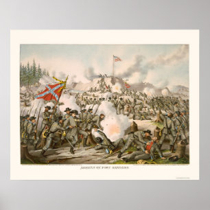 フォートサンダースへの攻撃Kurzとアリソン1863 ポスター
