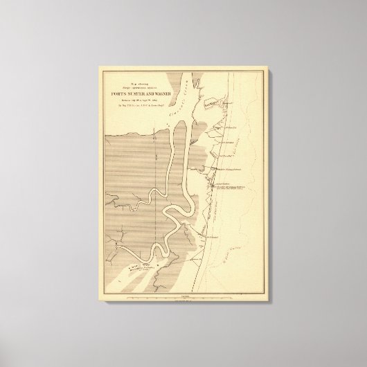 フォートシュマーの戦い – 南北戦争パノラマ3 キャンバスプリント (正面)