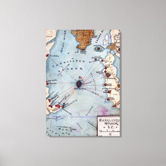 フォートシュマーの戦い – 南北戦争パノラマ キャンバスプリント (正面)