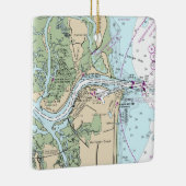 フォートジョージ入り江フロリダ州地図 セラミックオーナメント (右)