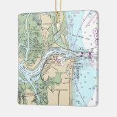 フォートジョージ入り江フロリダ州地図 セラミックオーナメント (左)