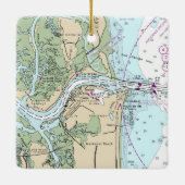 フォートジョージ入り江フロリダ州地図 セラミックオーナメント (裏面)