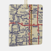 フォートスコットKSヴィンテージマップ セラミックオーナメント (右)