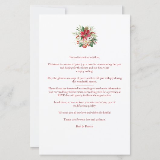 フォートスデロスナヴィダズブーケデポインセティアスフロル (裏面)