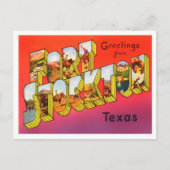 フォートストックトン、テキサス州ヴィンテージビッグ・レターズ ポストカード (正面)