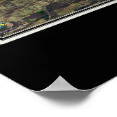 フォートスミス・アーカンソー宇宙衛星地図 ポスター (角)