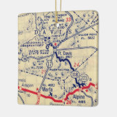 フォートデイビスTXヴィンテージマップ セラミックオーナメント (左)