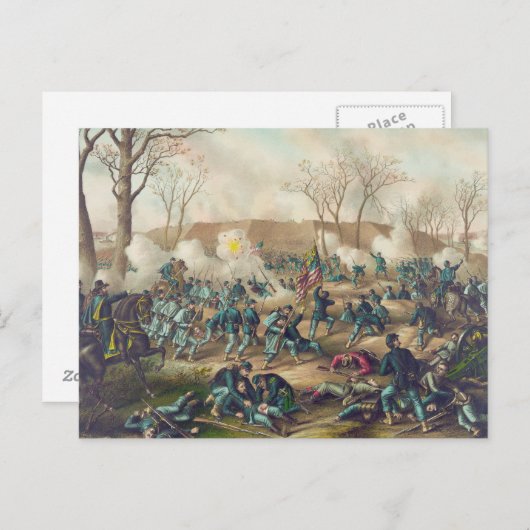 フォートドネルソンの南北戦争の戦い1862 ポストカード (正面/裏面)