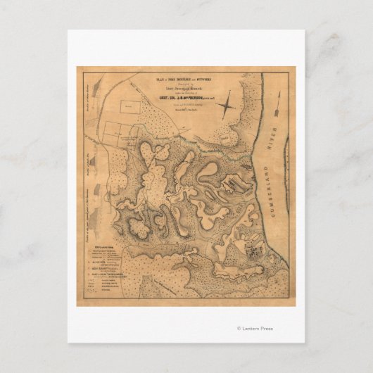 フォートドネルソンの戦い – 南北戦争パノラママ ポストカード (正面)