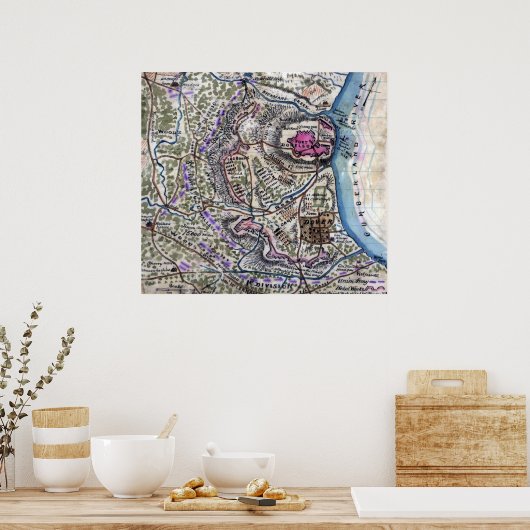 フォートドネルソンの戦い – 南北戦争パノラマ ポスター (キッチン)