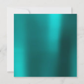 フォートバースデーパーティーグレーティール（緑がかった色）グリーンVIPメタリック 招待状 (裏面)