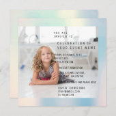 フォートバースデーパーティーマザーパールメタリック 招待状 (正面/裏面)