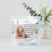 フォートバースデーパーティーマザーパールメタリック 招待状 (スタンド正面)