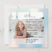 フォートバースデーパーティーマザーパールメタリック 招待状 (正面)