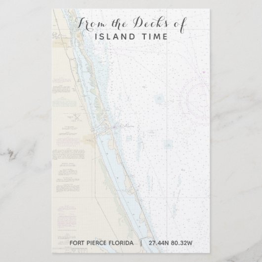 フォートピアシングFLのデッキからあなたのボート名 便箋 (正面)