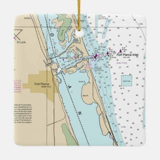 フォートピアスフォリダ図 セラミックオーナメント (裏面)